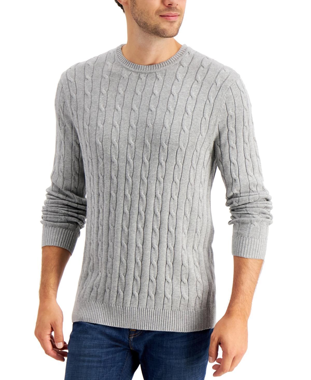 Club Room Mens Cable-Knit Cotton Sweater, Created for Macys Product Image