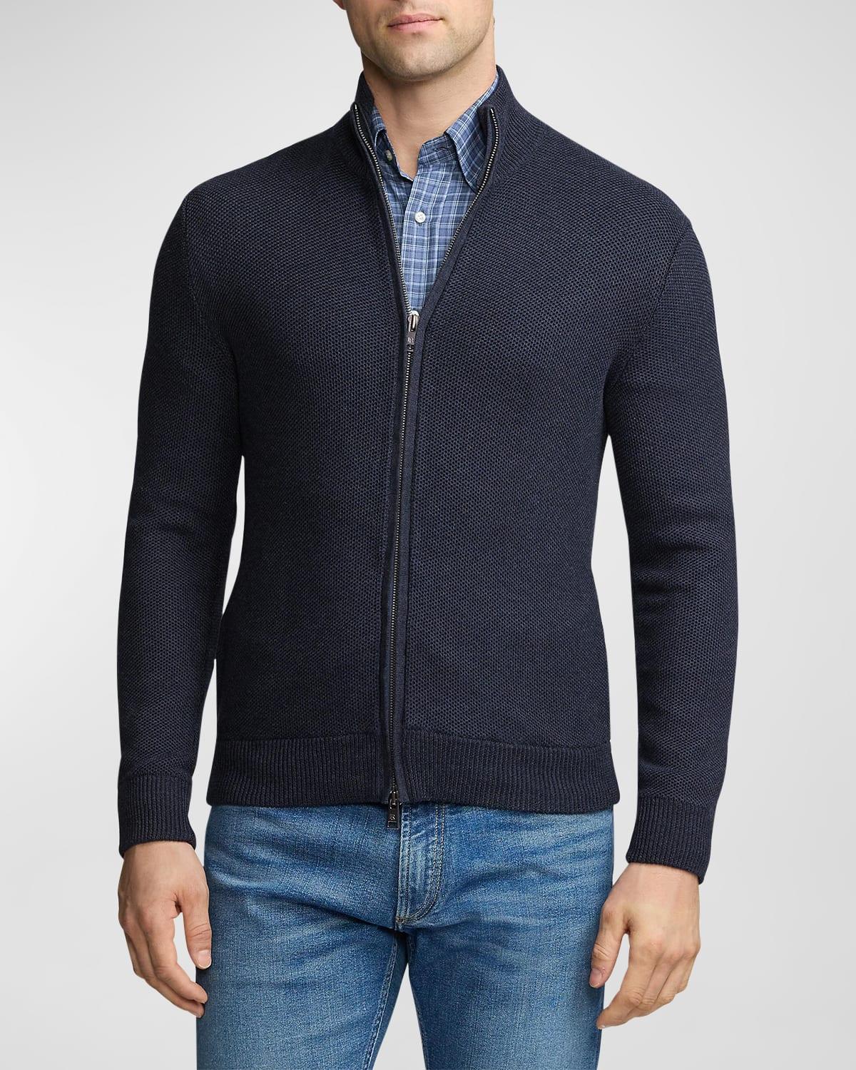 Mens Silk-Cotton Full-Zip Sweater Product Image