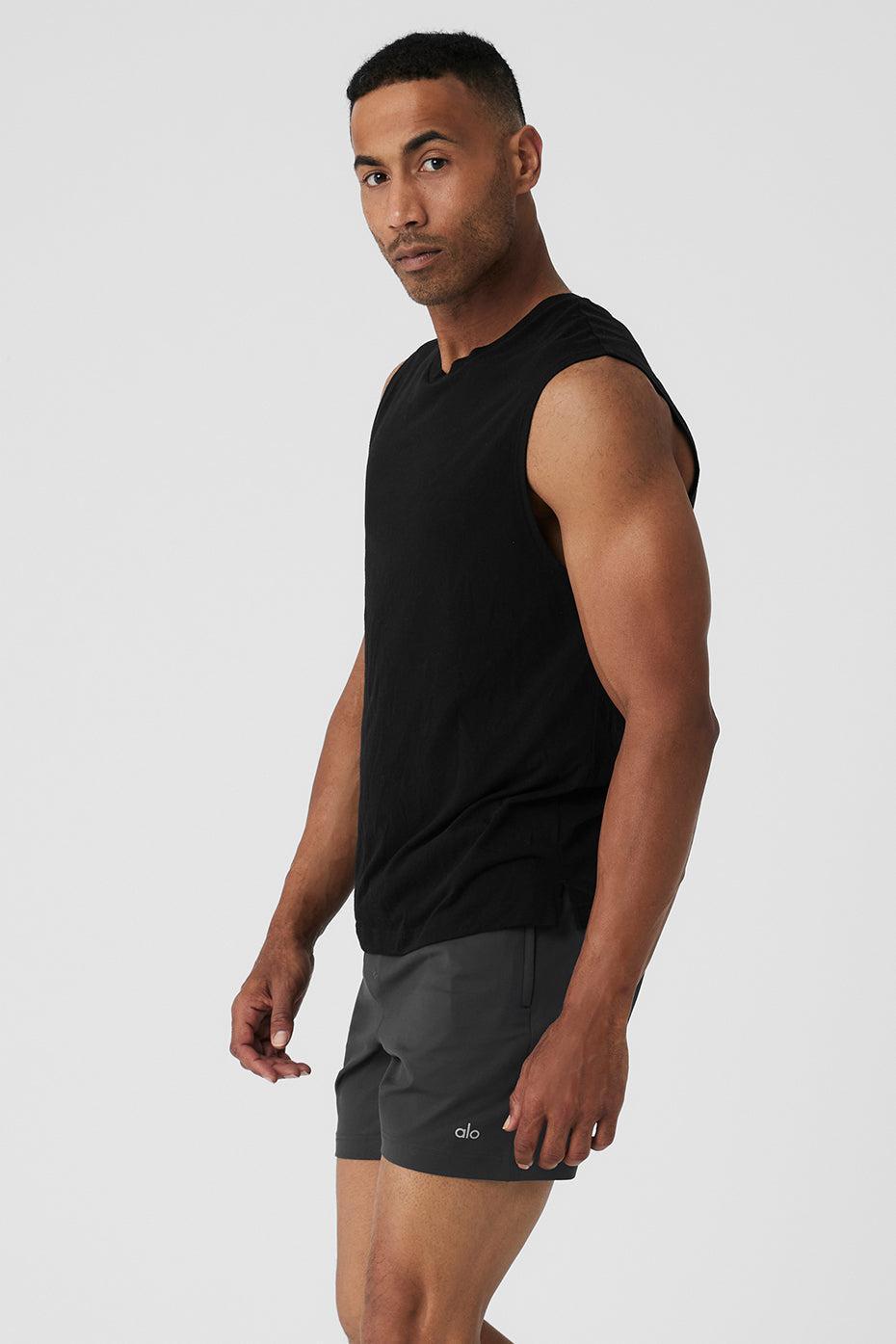 Sports Club Palms Muscle Tank - Black/Dark Grey Male Product Image