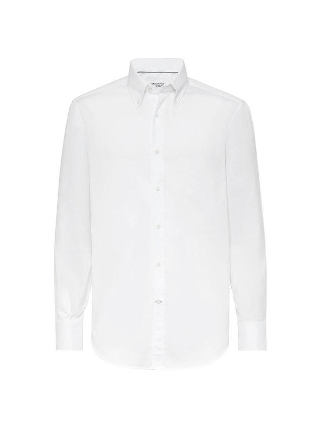 Mens Twill Basic Fit Shirt with Button Down Collar Product Image