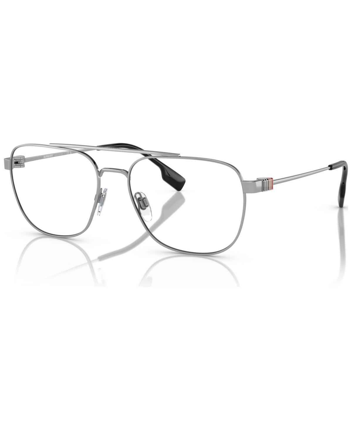 Burberry Mens Square Eyeglasses, BE1377 55 - Silver-Tone Product Image