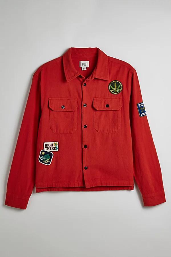 BDG Campfire Patch Button-Down Overshirt Top Mens at Urban Outfitters Product Image