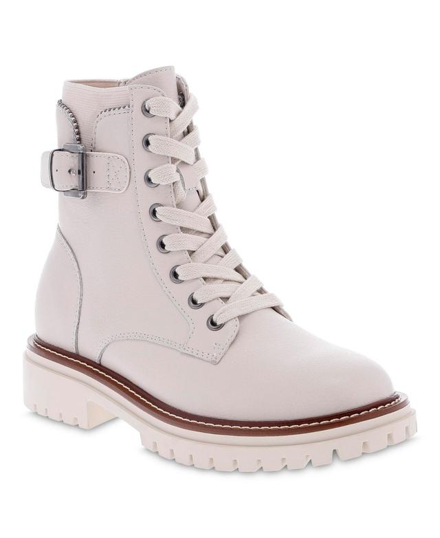 Mia Womens Foster Water-Resistant Leather Combat Boots Product Image