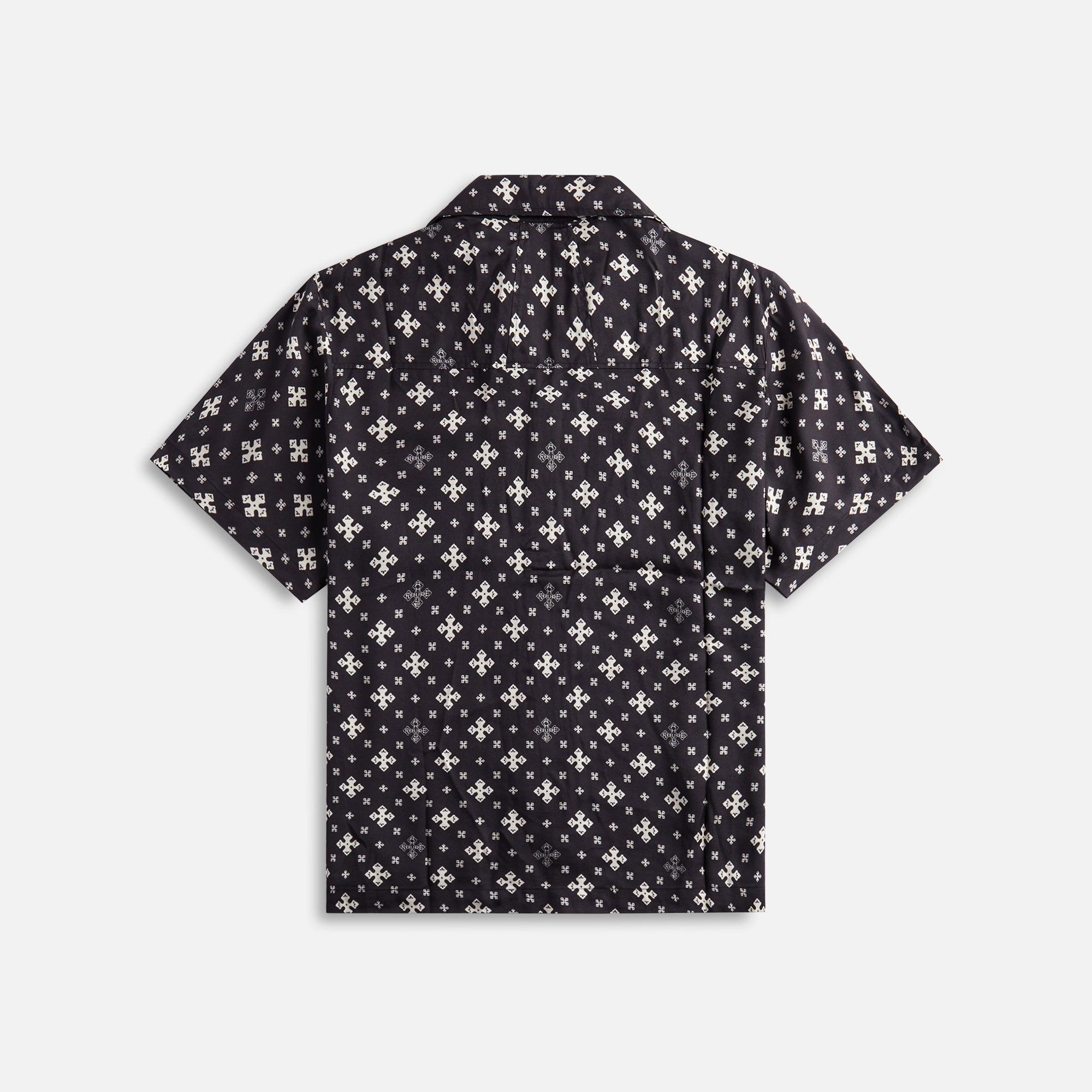 Rhude Cross Bandana Rayon Shirt - Black / White Male Product Image