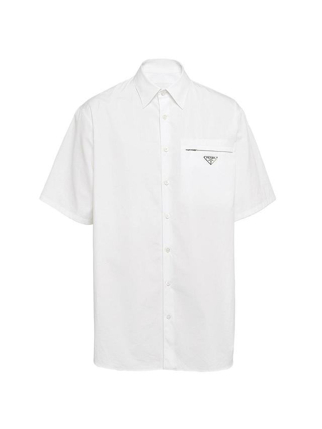 Mens Short-Sleeved Cotton Shirt Product Image