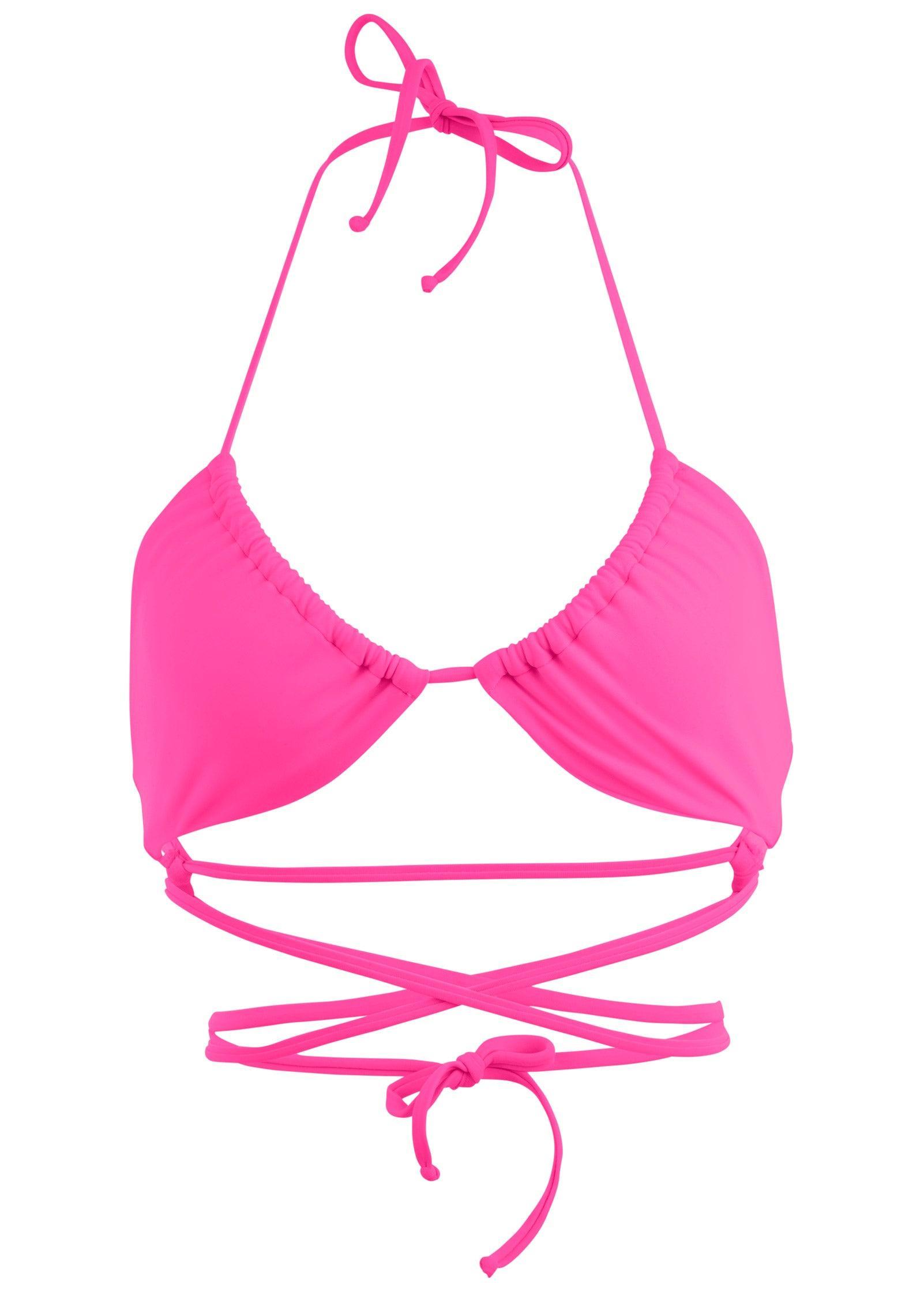 Ibiza Triangle Bikini Top - Hot Pink Product Image