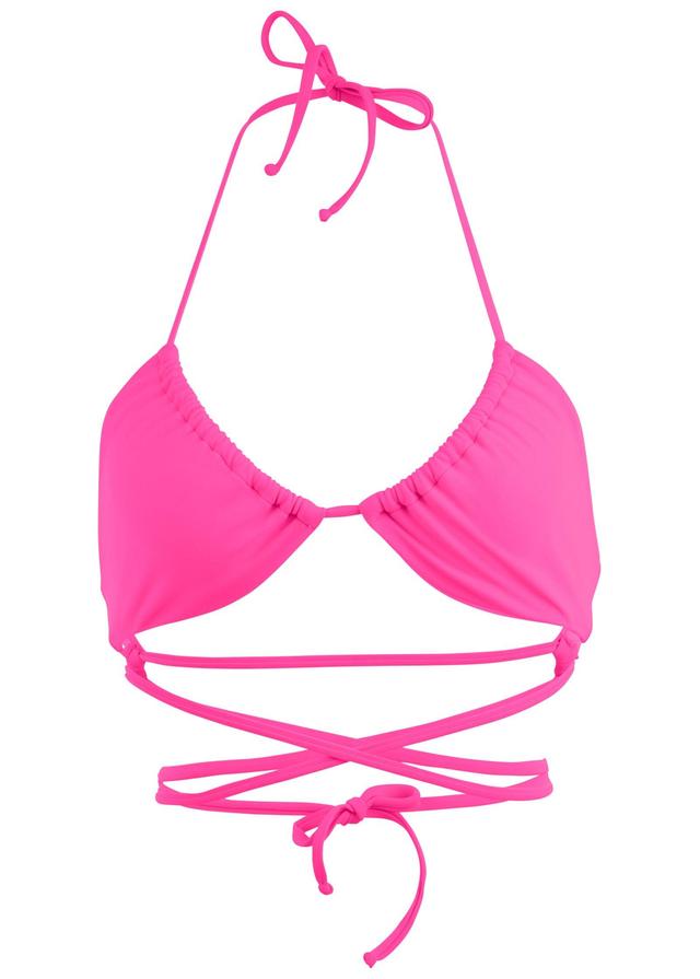 Ibiza Triangle Bikini Top - Hot Pink Product Image