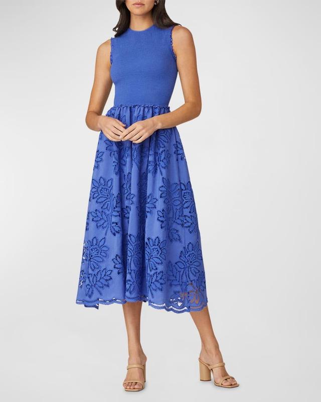 Roberta Floral-Embroidered Midi Dress Product Image