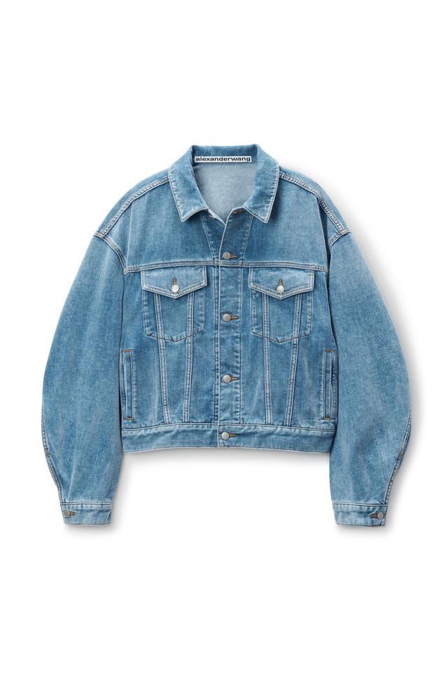 Oversize Brushed Denim Jacket Product Image