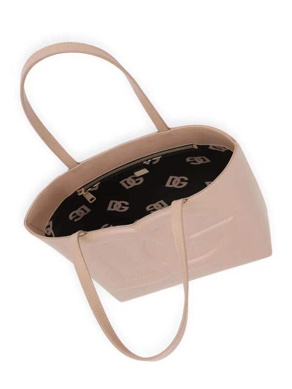 Small Dg Logo Shopper Bag In Cipria Product Image