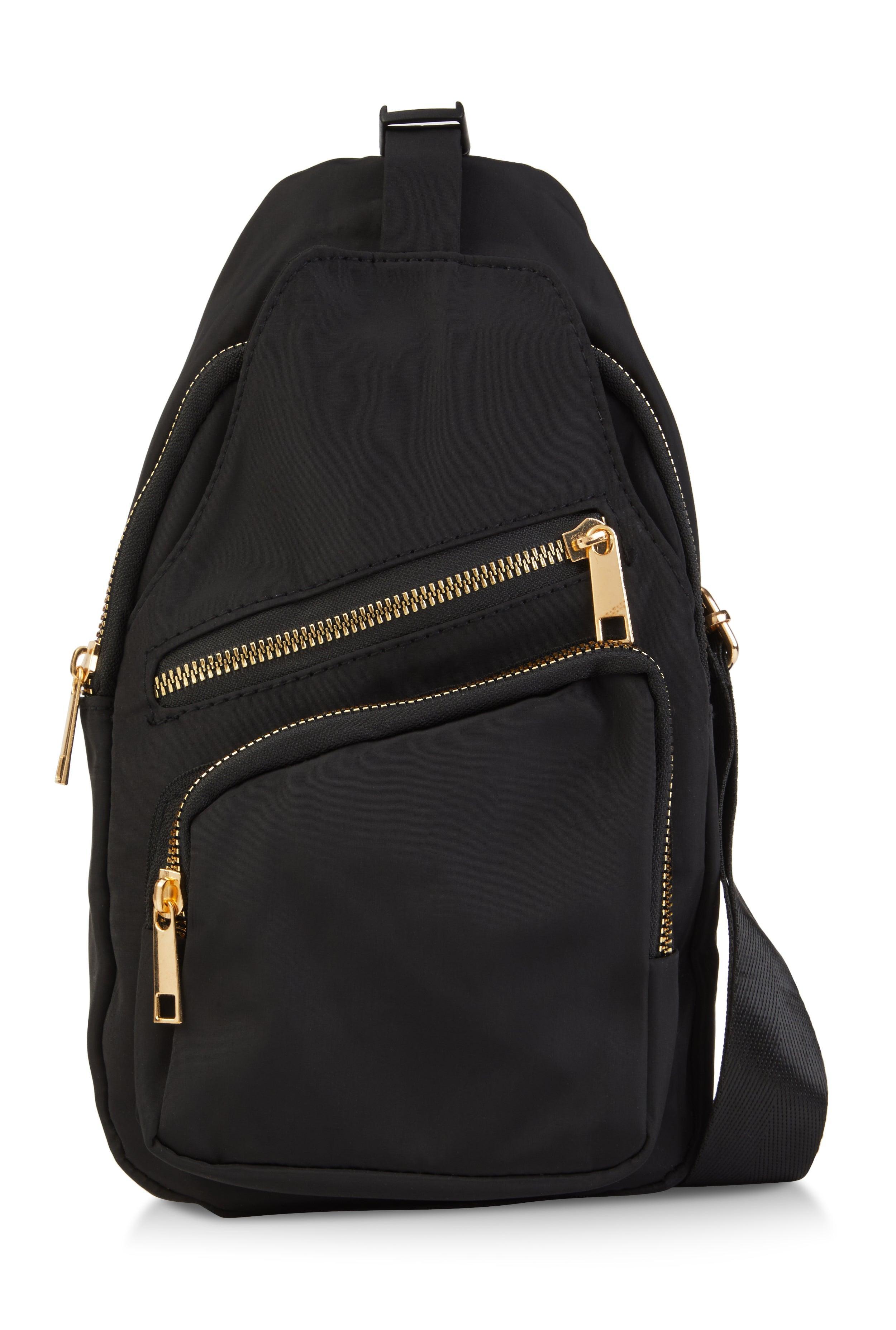 Nylon Zipper Pocket Sling Backpack Female Product Image