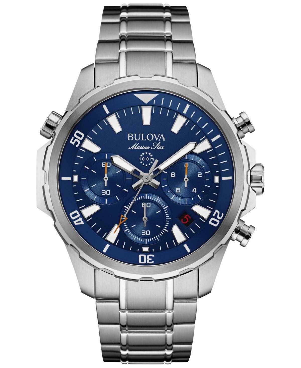 Bulova Mens Chronograph Marine Star Stainless Steel Bracelet Watch 43mm Product Image