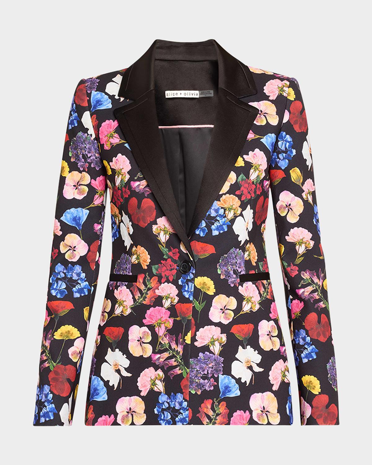 ALICE AND OLIVIA Hundley Floral Blazer In Timeless Blossom Product Image