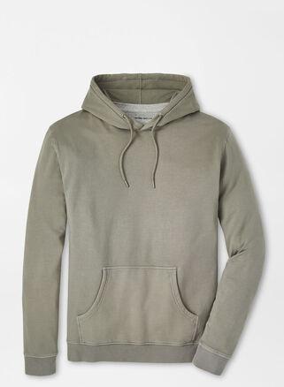 Peter Millar Mens Lava Wash Garment-Dyed Hoodie | Color: Military | Size: M Product Image