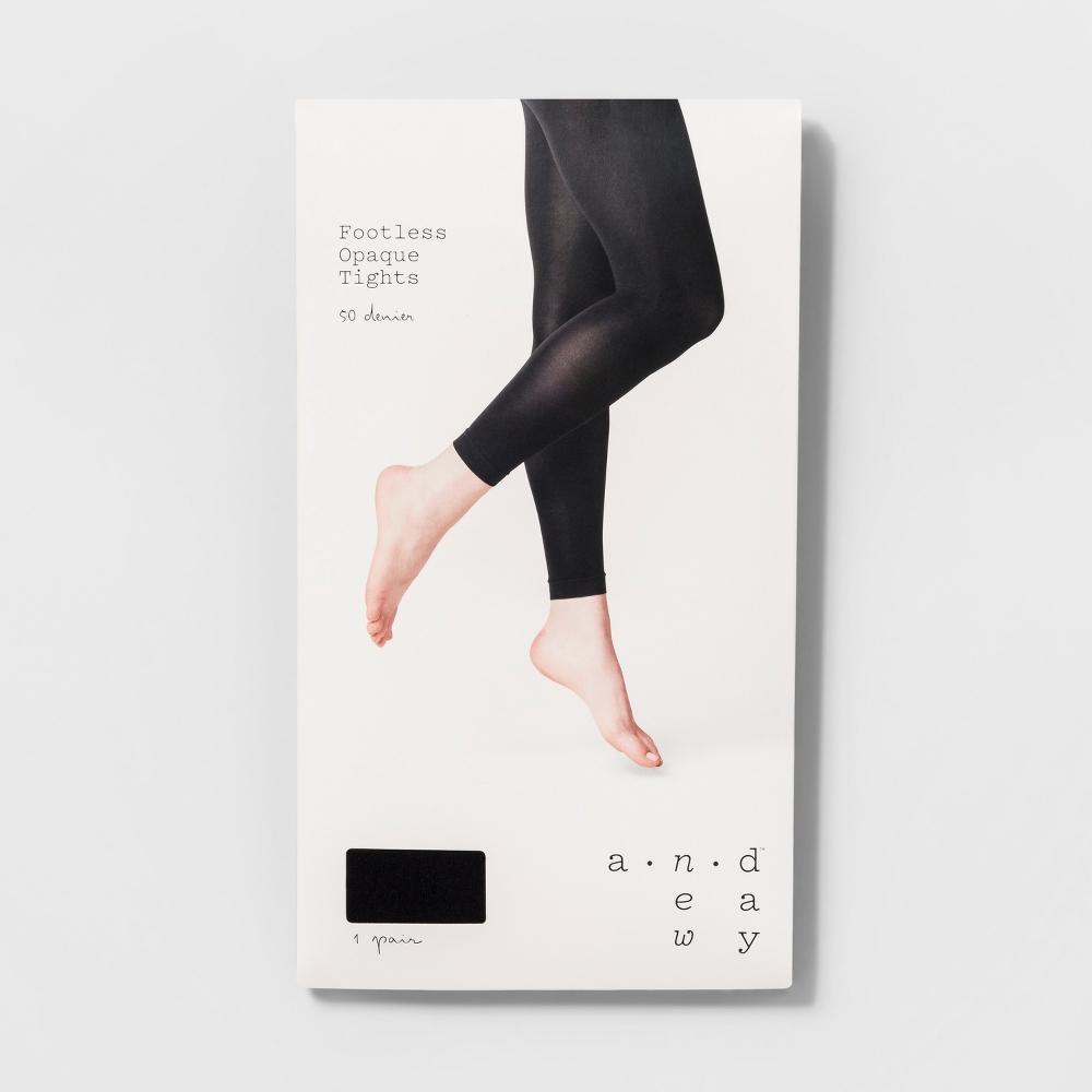 Womens 50D Opaque Footless Tights - A New Day Product Image