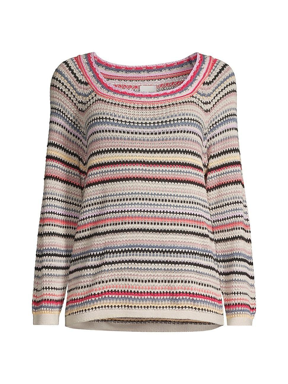 NIC+ZOE Crochet Crush Sweater Multi) Women's Sweater Product Image