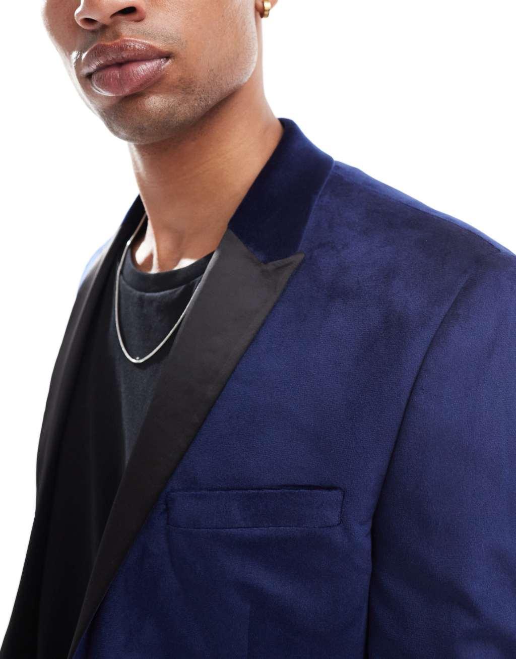 ASOS DESIGN skinny velvet blazer Product Image