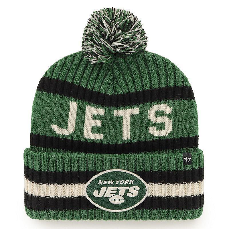 Mens 47 Brand Green New York Jets Bering Cuffed Knit Hat with Pom Product Image