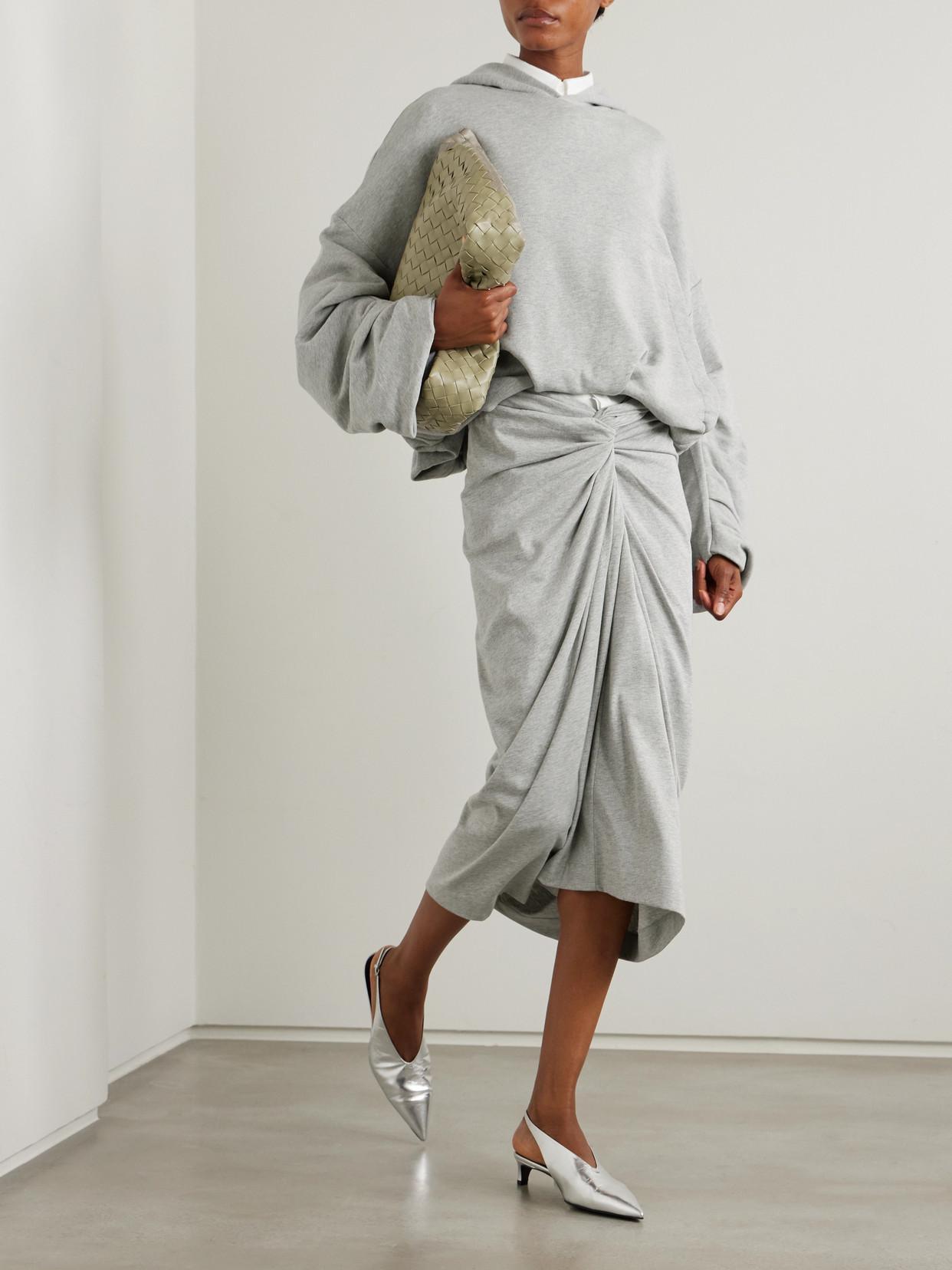 DRIES VAN NOTEN High Waist Draped Skirt In Grey Product Image