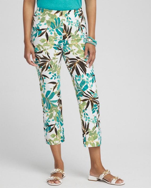 Women's Juliet Palm Print Straight Cropped Pants Product Image