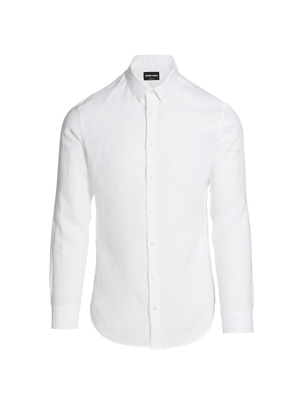 Mens Solid Linen Sport Shirt Product Image