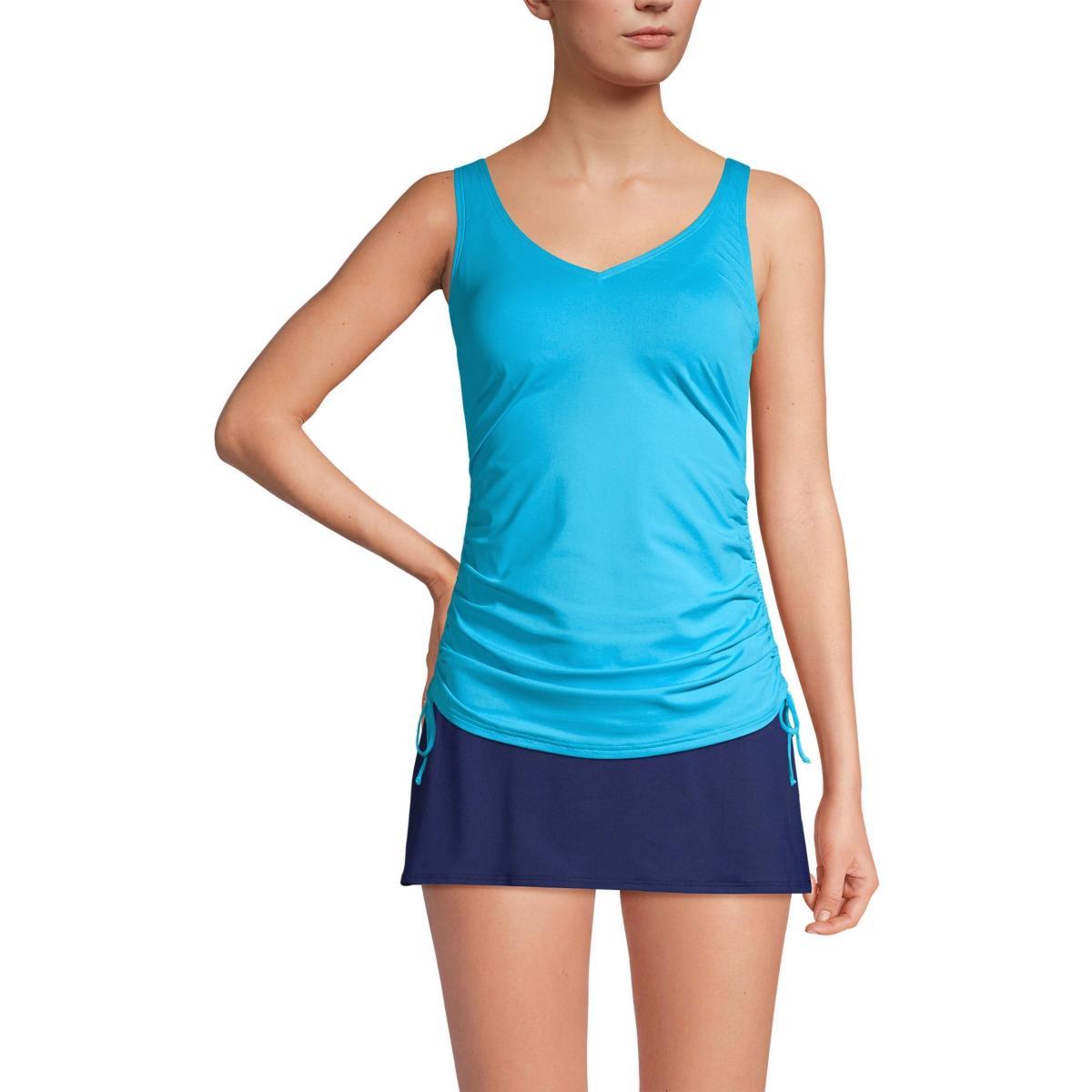 Lands End Womens Chlorine Resistant Adjustable Underwire Tankini Swimsuit Top Product Image