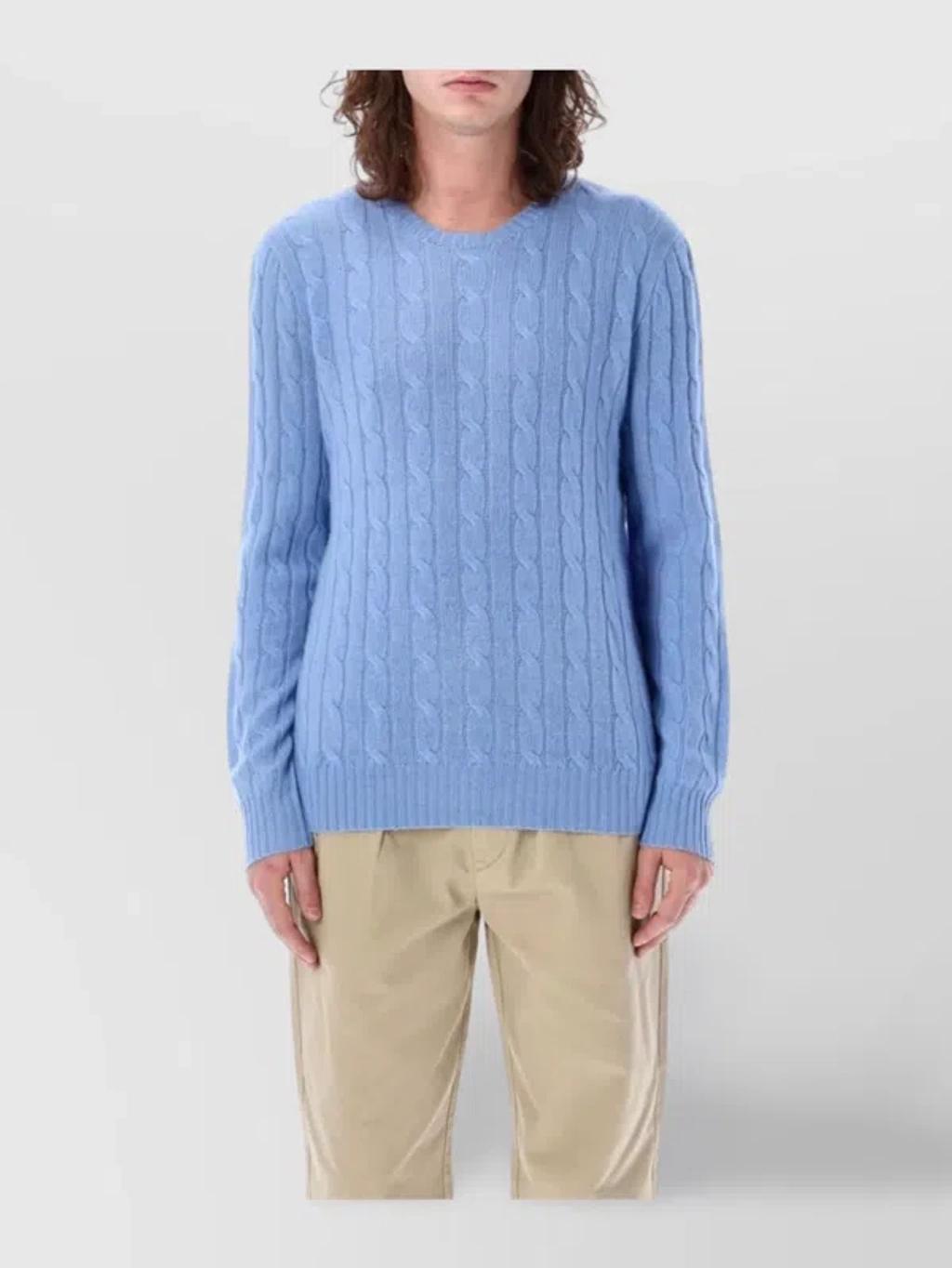 POLO RALPH LAUREN Cable-knit Cashmere Jumper In Litchfield Blue Product Image