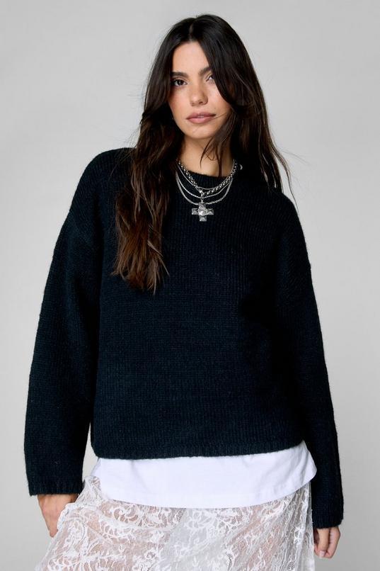 Oversized Crew Neck Sweater   Product Image