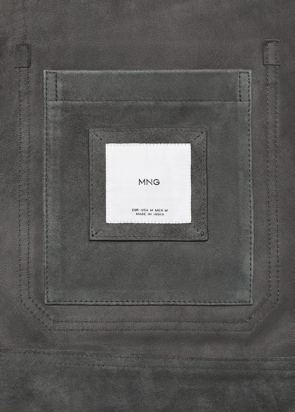 MANGO MAN - 100% leather jacket with pockets greyMen Product Image