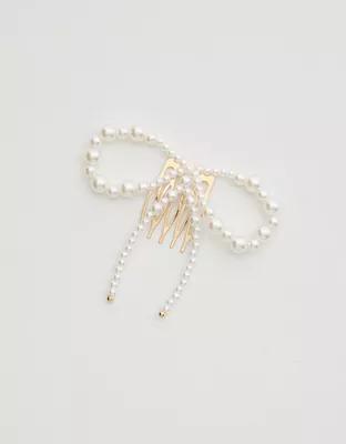 Aerie Pearl Bow Pin Product Image