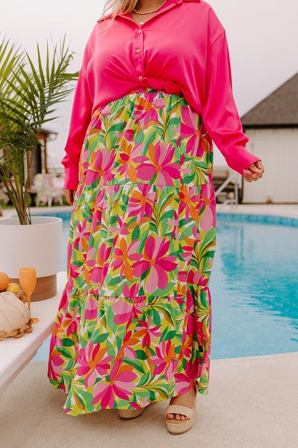 Breezy Beachfront Maxi Skirt Curves Product Image