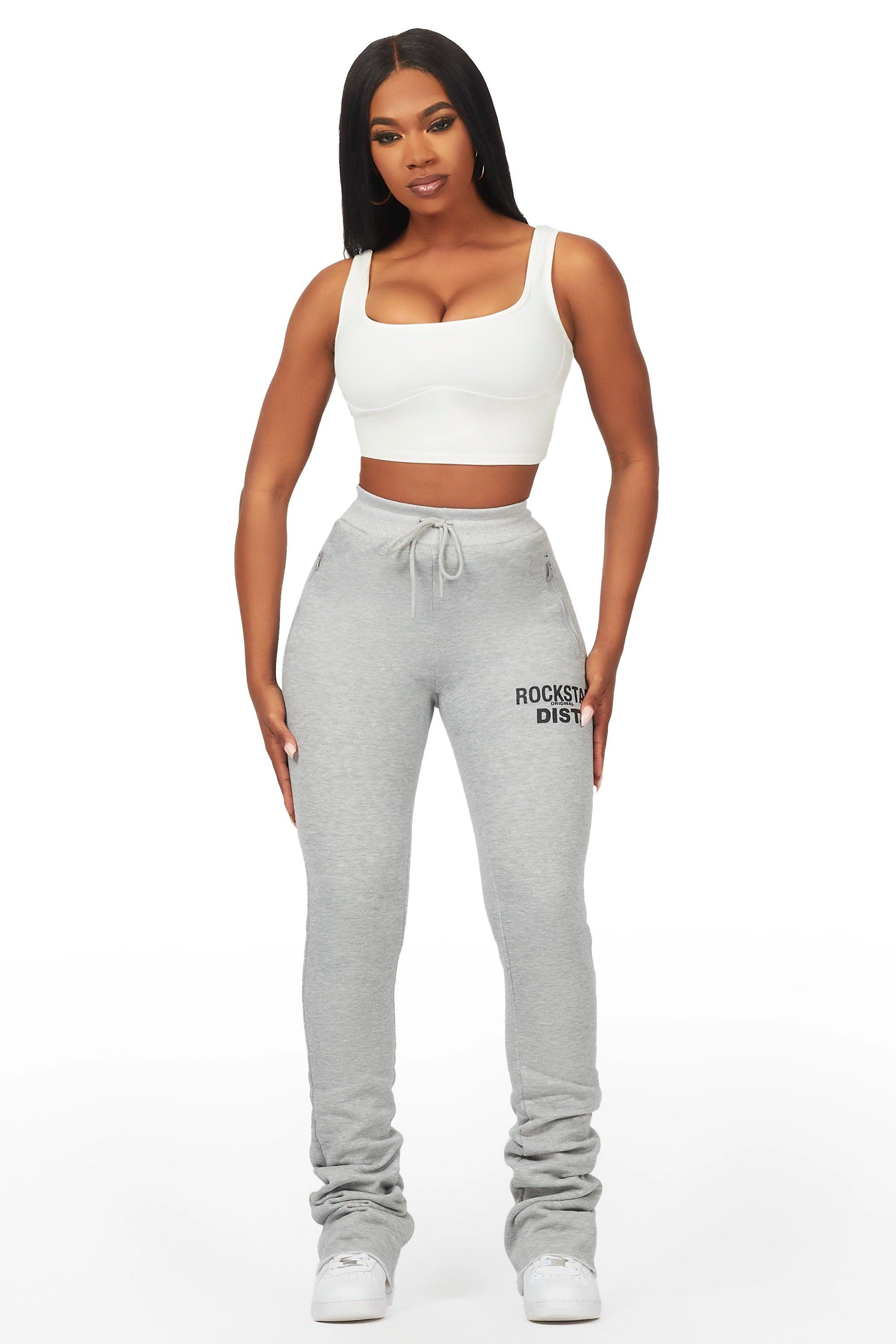 Juliana Heather Grey Super Stacked Track Pant Female Product Image