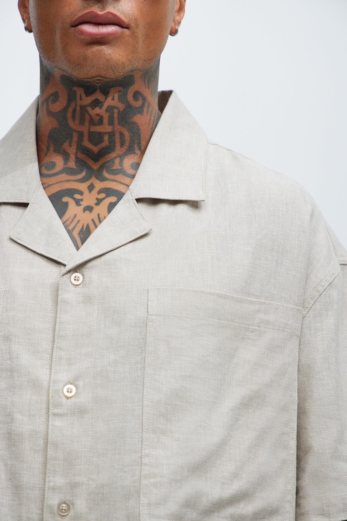 Bahamas Linen Cuban Shirt - Stone Product Image