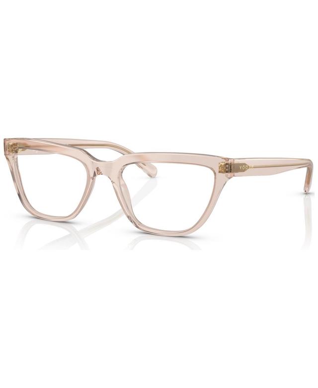 Vogue Eyewear Womens Rectangle Eyeglasses, VO5443 54 - Opal Light Peach Product Image