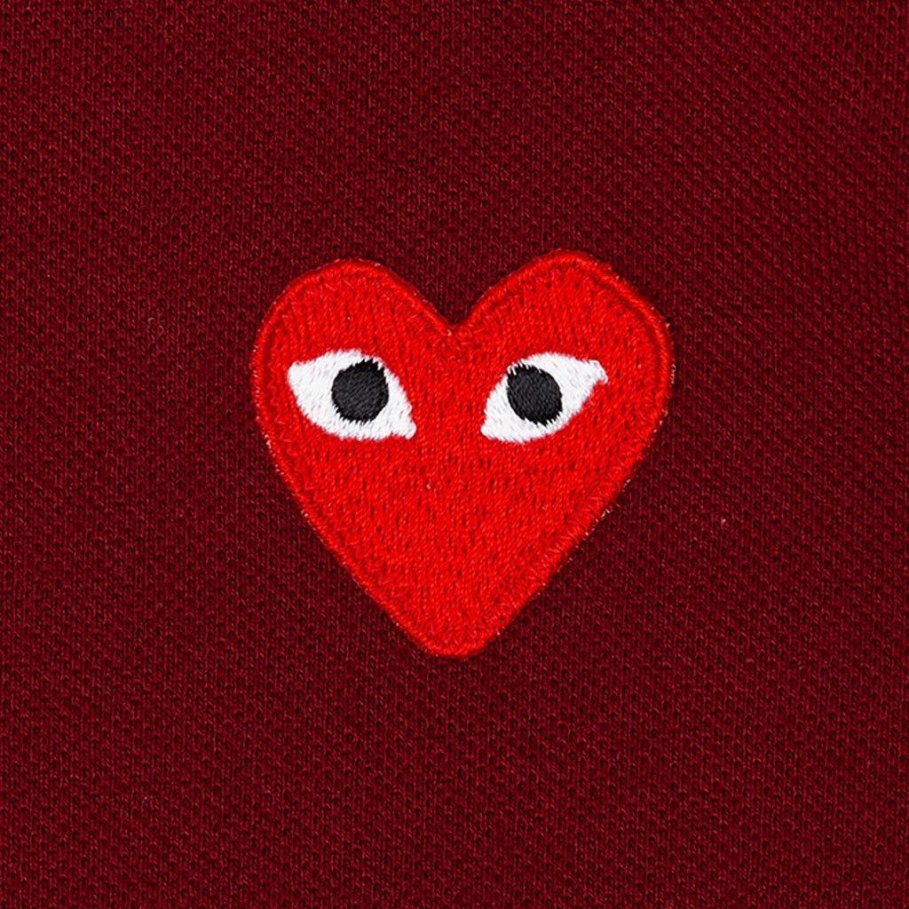 Women's Red Heart Polo Shirt - Burgundy Female Product Image