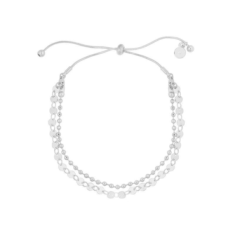 LC Lauren Conrad Silver Tone Double Row Adjustable Bracelet, Womens, None Product Image