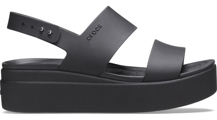 Crocs Brooklyn Low Wedge (Black/Mushroom) Women's Wedge Shoes Product Image