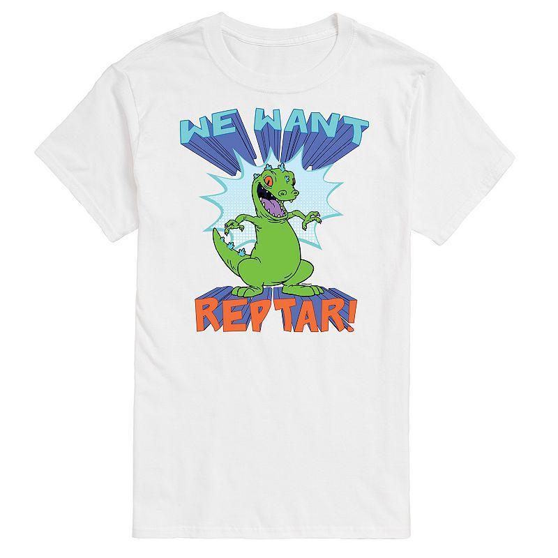 Big & Tall Rugrats We Want Reptar Graphic Tee, Mens White Product Image