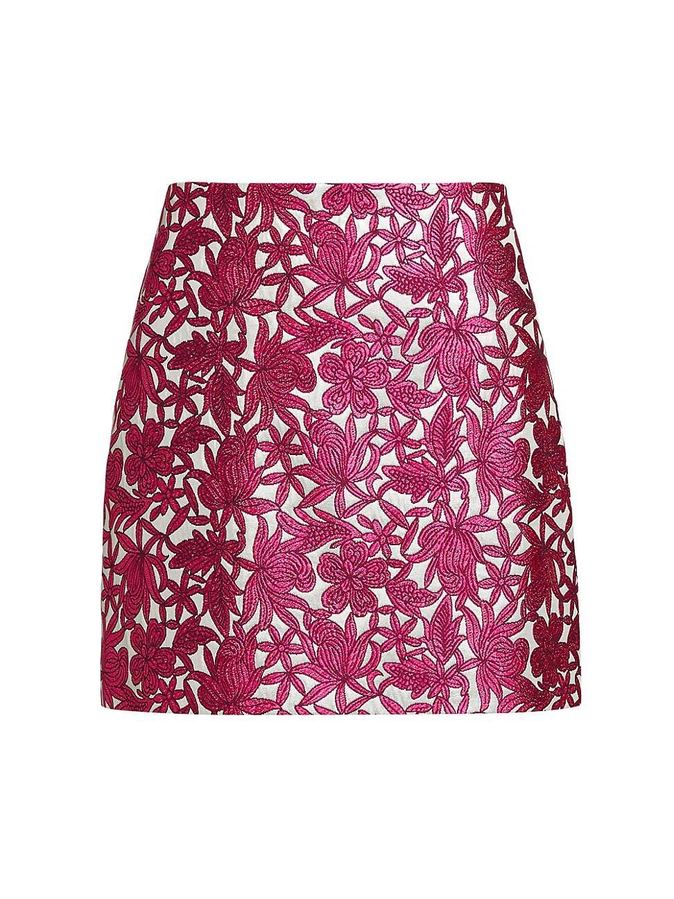 Womens Floral Jacquard Miniskirt Product Image