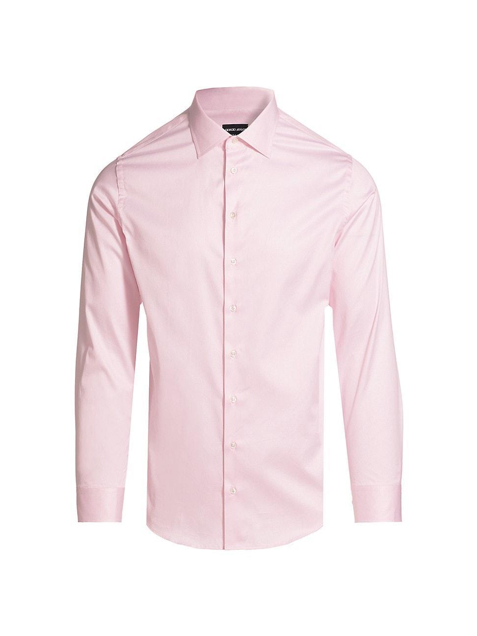 Mens Solid Cotton Dress Shirt Product Image