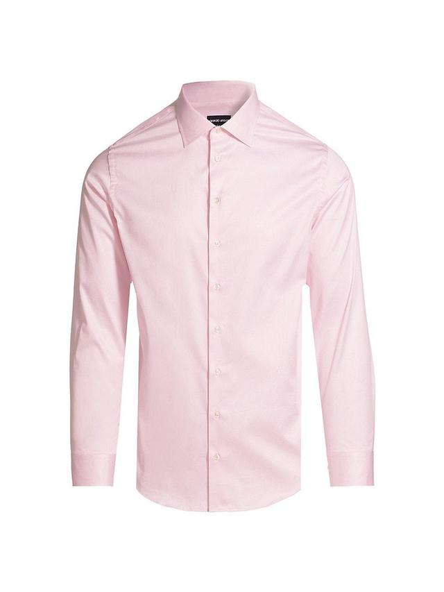 Mens Solid Cotton Dress Shirt Product Image