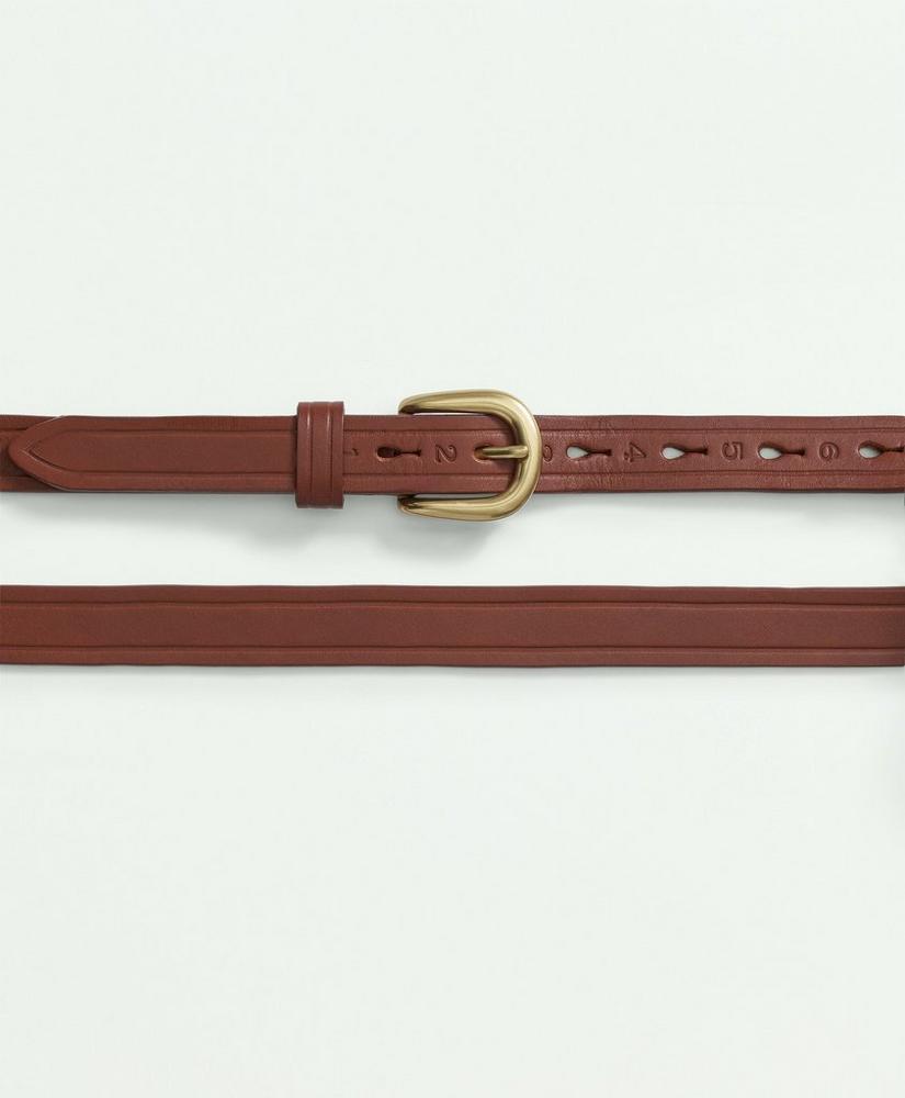 Genuine Leather Belt with Brass Toned Buckle Product Image