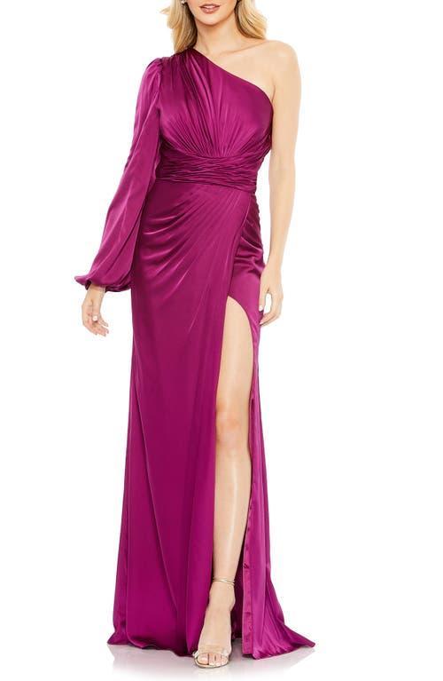 Ieena for Mac Duggal One-Shoulder Ruched Gown Product Image