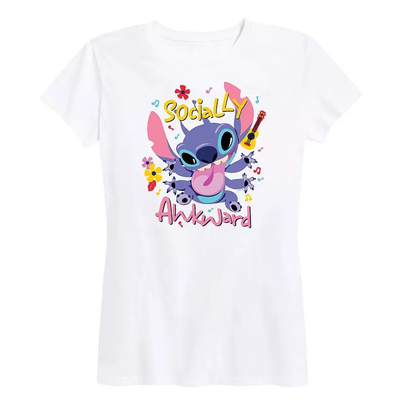 Disneys Lilo & Stitch Womens Socially Awkward Graphic Tee Product Image