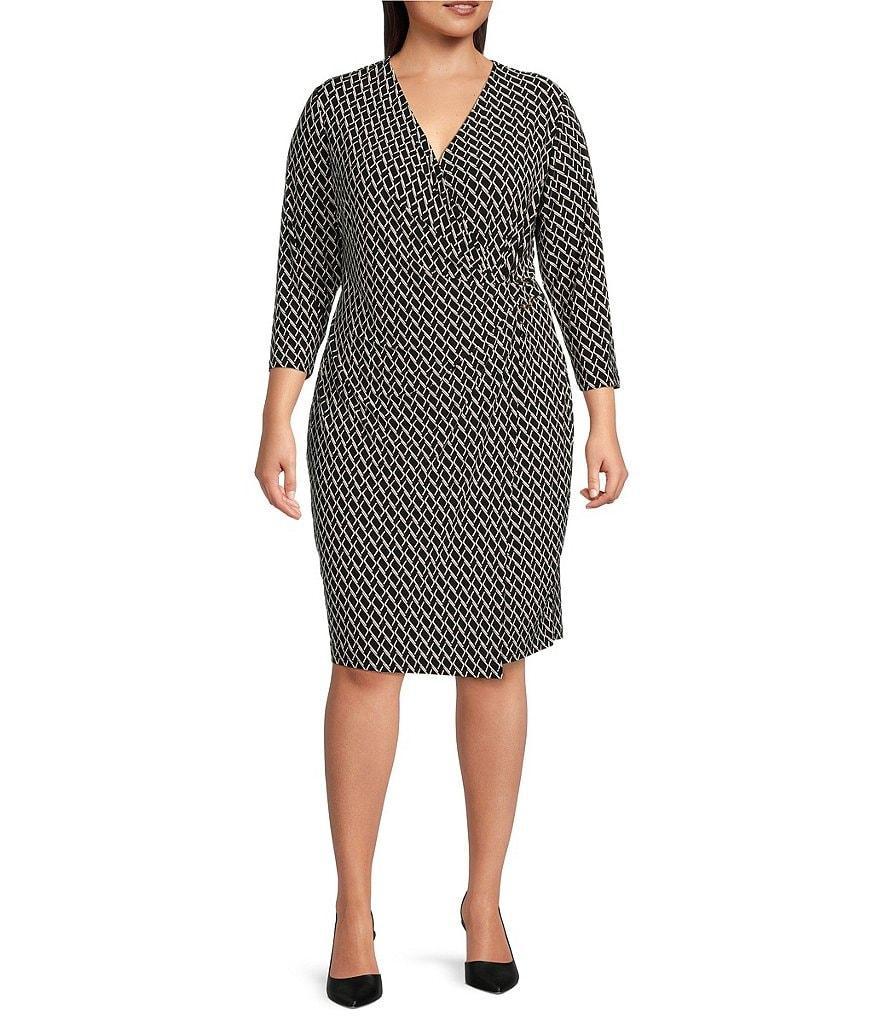 Kasper Plus Size Signature Wrap Dress Product Image