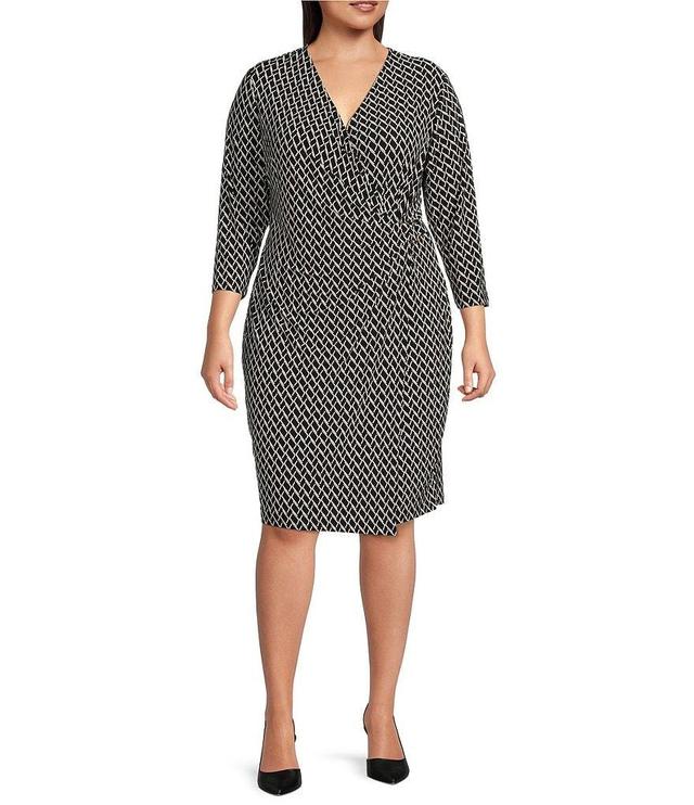 Kasper Plus Size Signature Wrap Dress Product Image