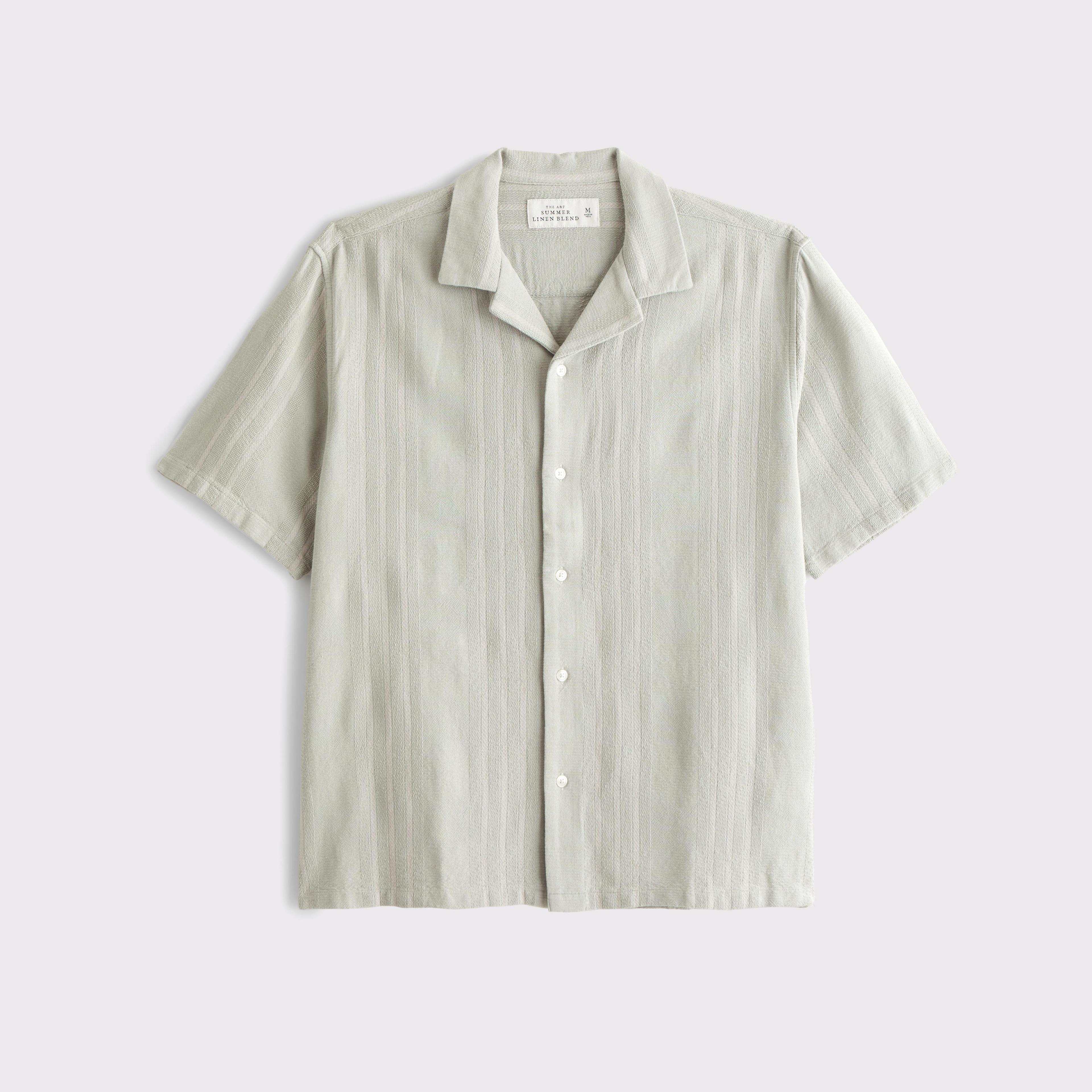 Camp Collar Summer Linen-Blend Shirt Product Image