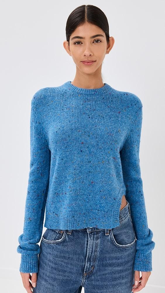 Tibi Confetti Shrunken Crew Neck Pullover | Shopbop Product Image