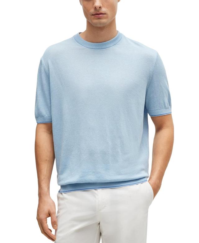 Mens Linen-Blend Regular-Fit Sweater Product Image