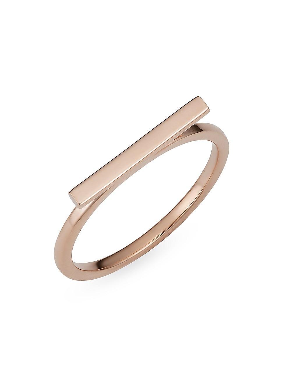 Womens 14K Rose Solid Gold Brooklyn Bar Ring Product Image